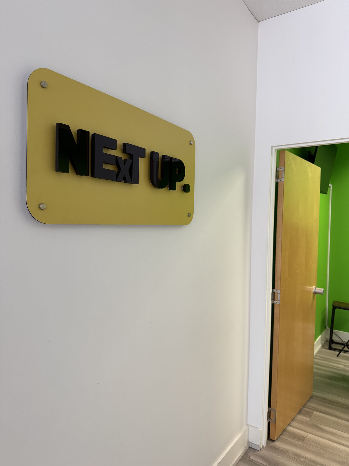 Next Up Marketing branded studio signage